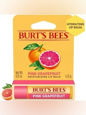 Burt's Bees Pink Grapefruit Hydrating Lip Balm - Pink & Yellow